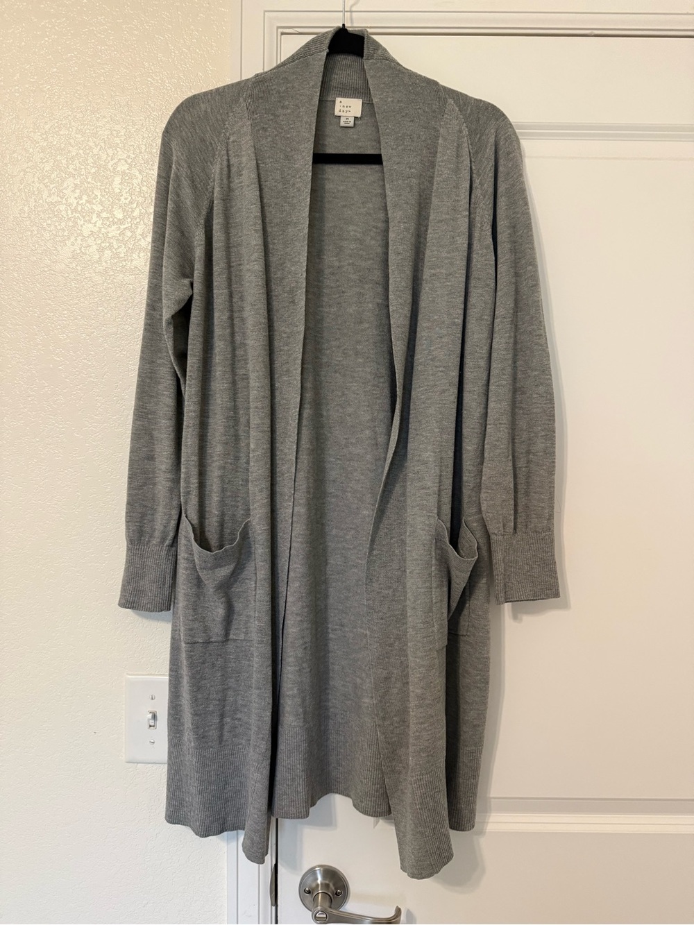 a new day Heather Gray Open-Front Long Cardigan